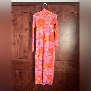 Show Me Your Mumu Daphne Turtleneck Pink/Orange Maxi Dress